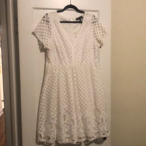 Lane Bryant White Lace Sleeve Dress